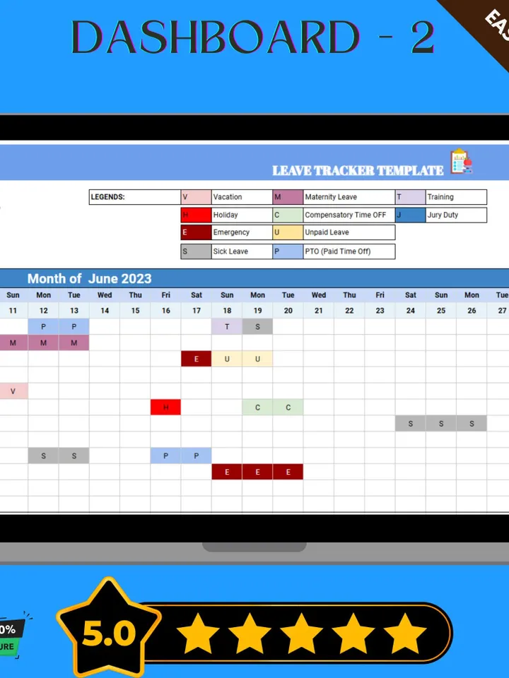 Leave Tracker Template, Editable Google Sheets, Digital Download for Employee Leave Management & Vacation Tracking