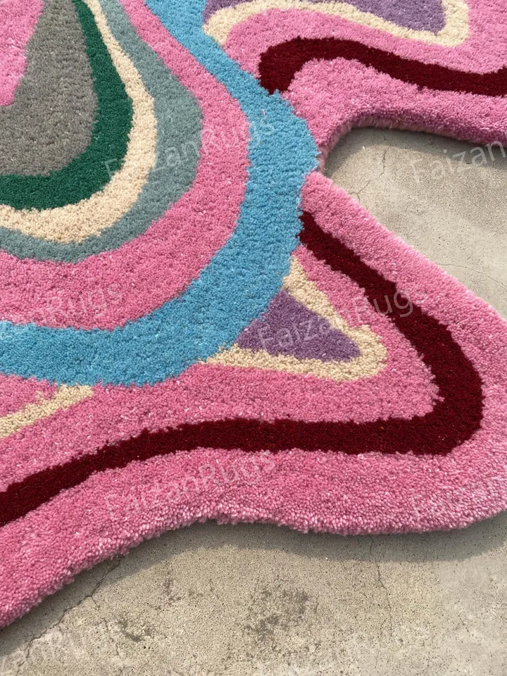 Funky rug, stunning pink rug, hand-tufted area rug, kitchen rug, living room rug, kids' rug, 3x5, 5x7, 6x9, 7x10, 8x10, 9x12, custom rug.