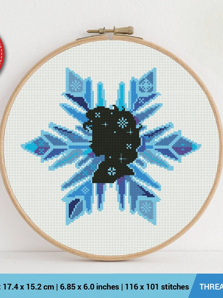 Elsa Frozen Snowflake Cross stitch pattern | Embroidery Pattern | Instant Download | Embroidery Designs