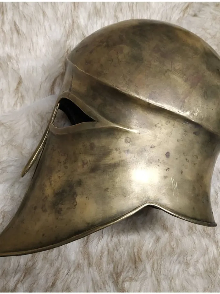 Ancient Greek - helmet of king Leonid - king of Sparta - Spartan helmet - brass