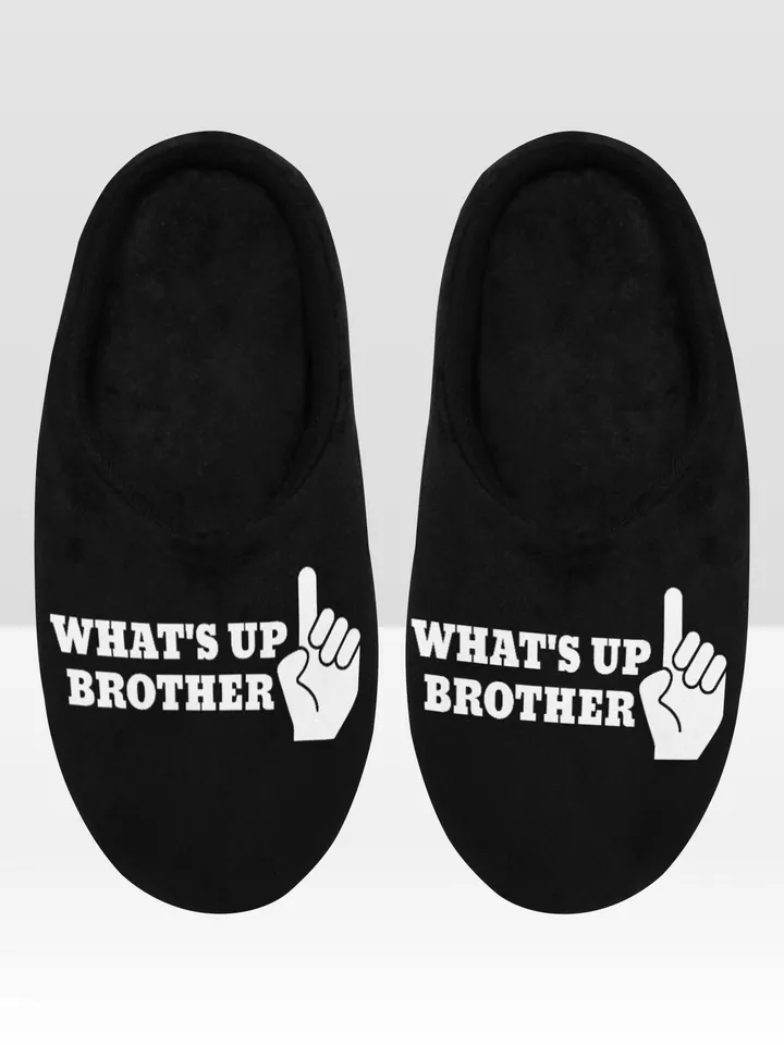 Sketch What's Up Brother Slippers