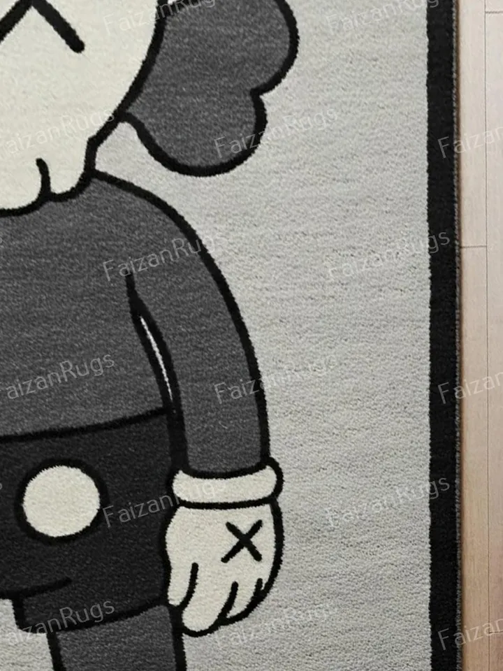 Kaws Handmade 100% Wool Rugs, Case Rugs and Carpets, Handmade Rugs For Living Room, Dining Room, Hallway, Multiroom Carpets, cartoon rug.