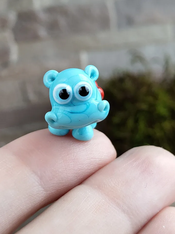 Hippo gifts Hippo ornament Hippo miniature Hippo figurine Hippo art Hippo Christmas Hippopotamus statues Begemoth figurine Glass hippo