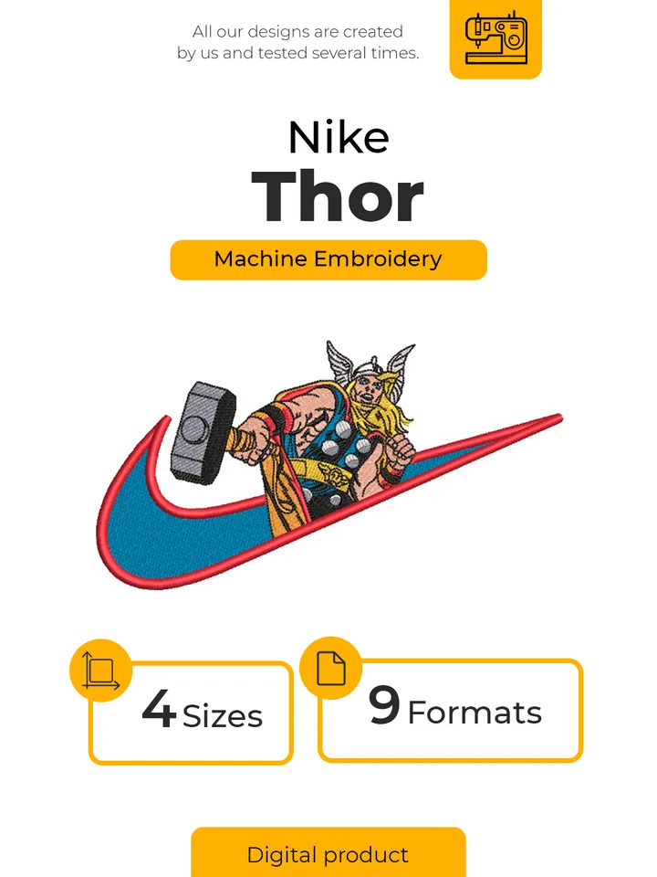 Thor Embroidery Design File/ Marvel Cinematic Universe Embroidery Design/ Machine Design. Swoosh