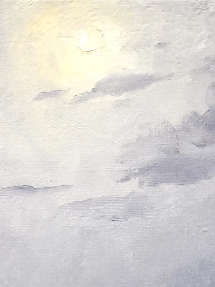 Winter landscape oil painting original. Lake paintings