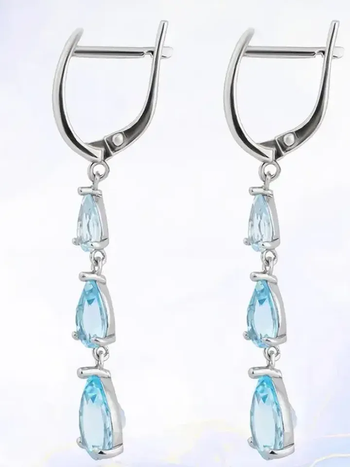 Earrings Silver 925 with topaz