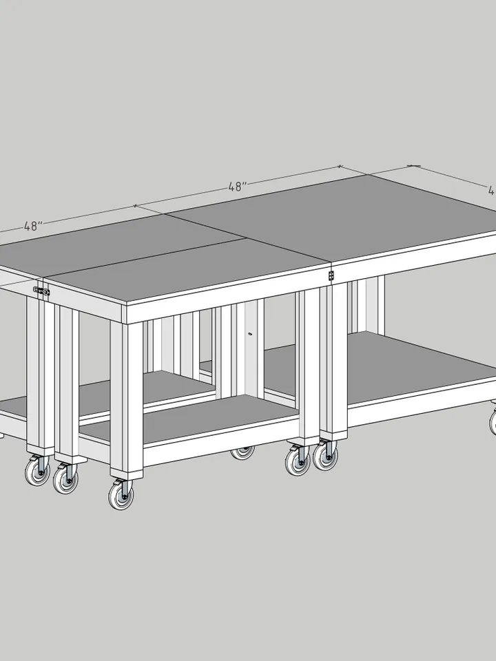 DIY Sectional Mobile Workbench Plans, PDF