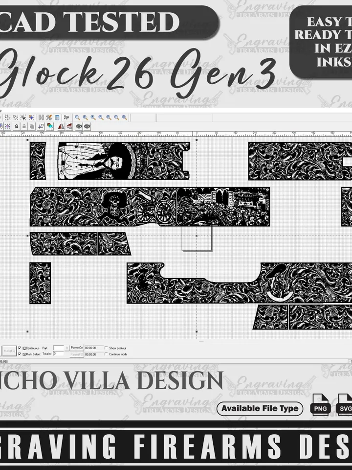 Engraving Firearms Design Glock26 Gen3 Pancho Villa Design
