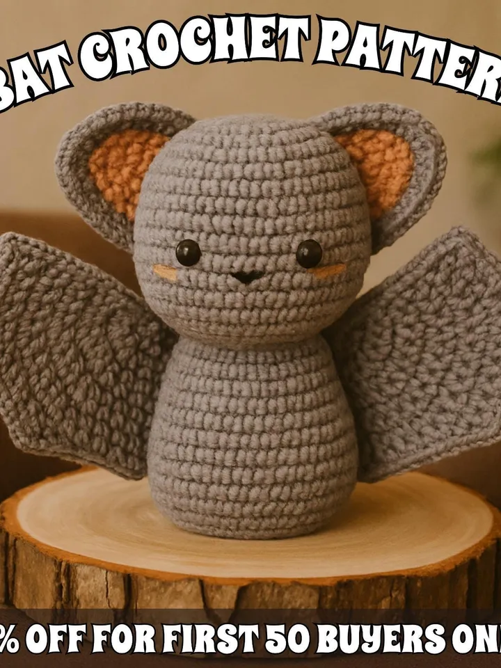 Chunky Amigurumi Bat Crochet Pattern: Super Bulky Halloween Plush (PDF Pattern)
