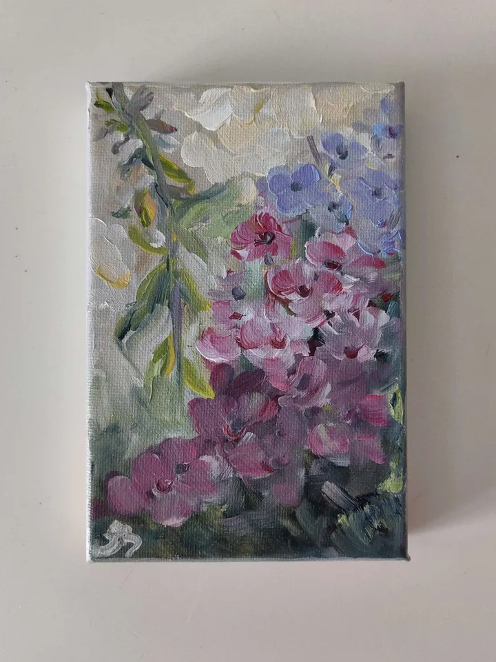 Phloxes Original Oil Painting Blossom Wall Art