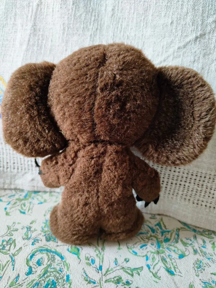 old toy Cheburashka,Soviet plush vintage,musical Cheburashka,toy for children,gift for collector,toy with history,retro,rare toy