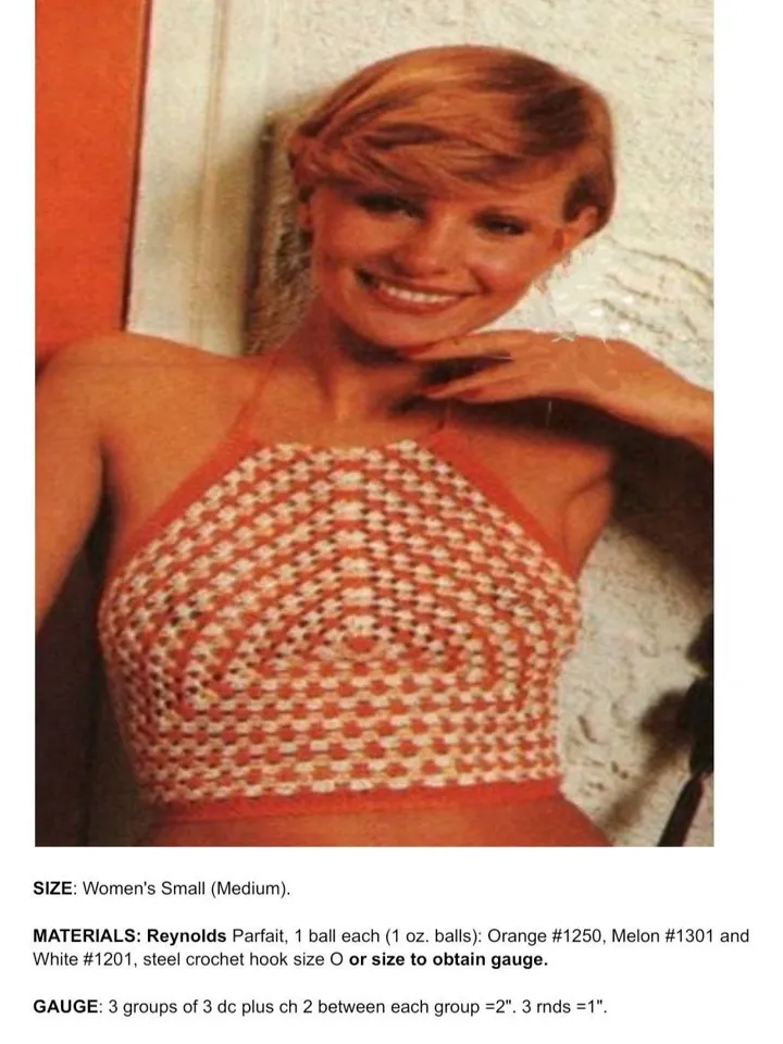Halter top crochet pattern, granny square top crochet, beginner top crochet PDF