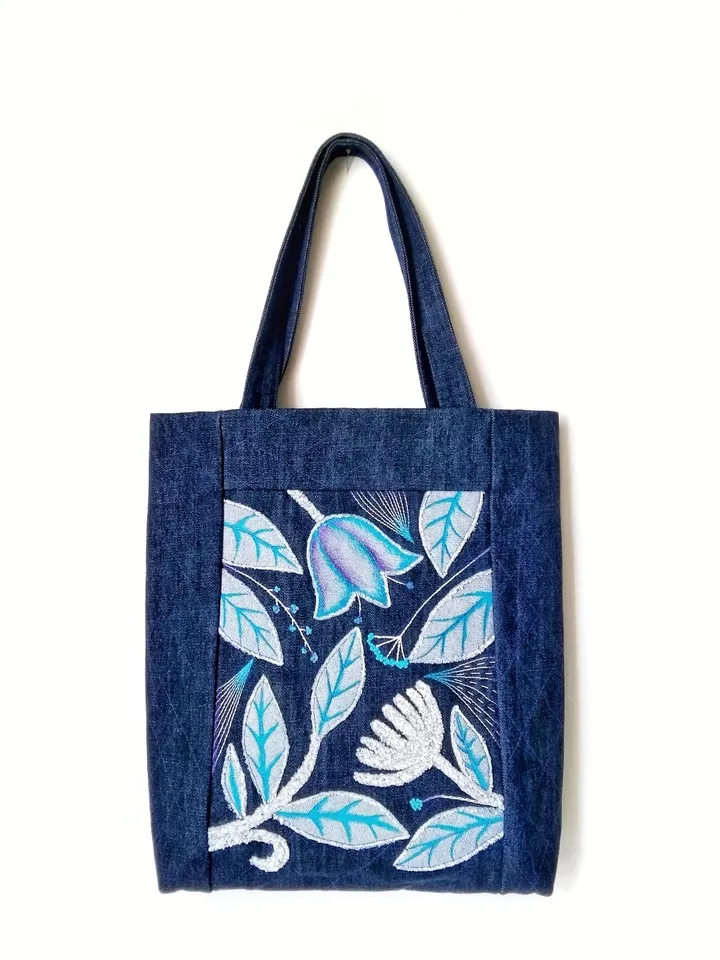 Handmade Denim Tote Bags for Women: Large Boho Unique Embroidered Bags - Perfect for Everyday Use and Special Occasion. FREE SHIPPING!