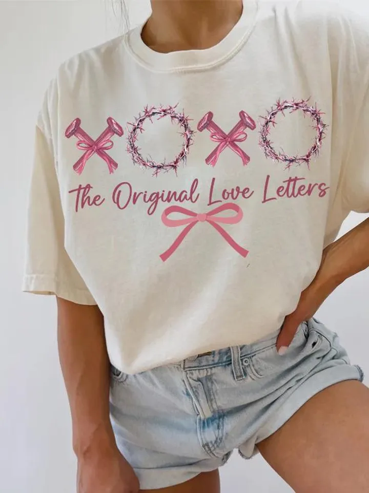 XOXO the original love letters png, Christian Valentines Png, Valentine Day Png, Valentine Bow Png, Christian Shirt, Jesus Valentine Png