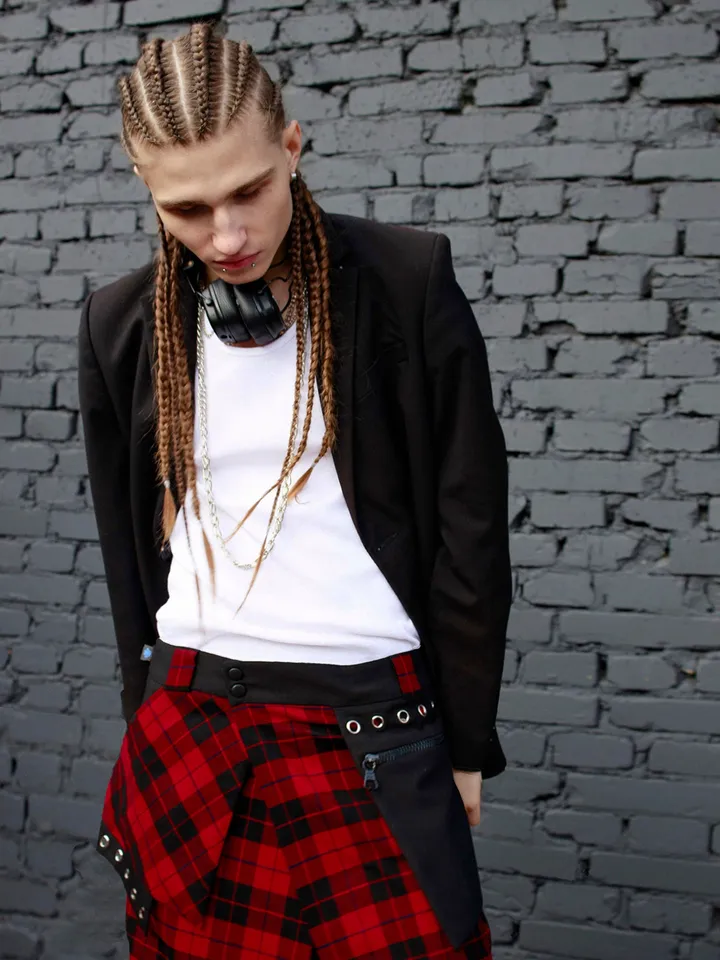 The red "Punk" Man's Skirt / modern kilt