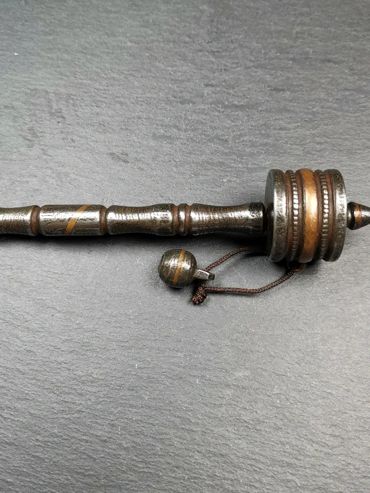 Gandhanra Handmade Tibetan Handheld Prayer Wheel,Mani Wheel,Small Size 13cm