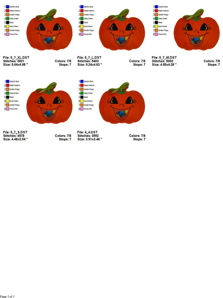 In The Hoop Machine Embroidery design ITH Peekabo Bag Halloween Pumpkin Treat Bag ITH Pattern. Included 5 sizes!