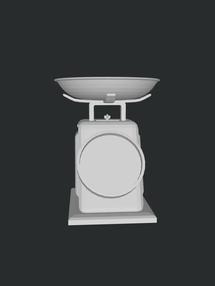 3D MODEL Miniature model of retro kitchen scales, ready for printing
