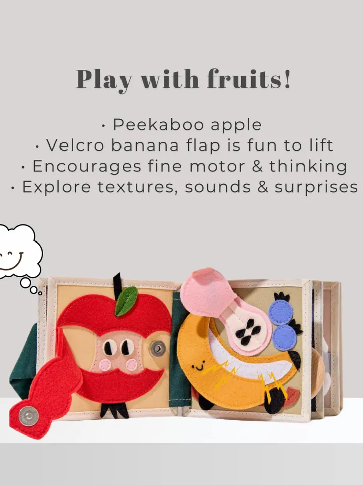 Sensory toys for babies Montessori quiet book travel busy book for baby 6 to 12 months One Silly Goose first birthday gift Kinderkrama