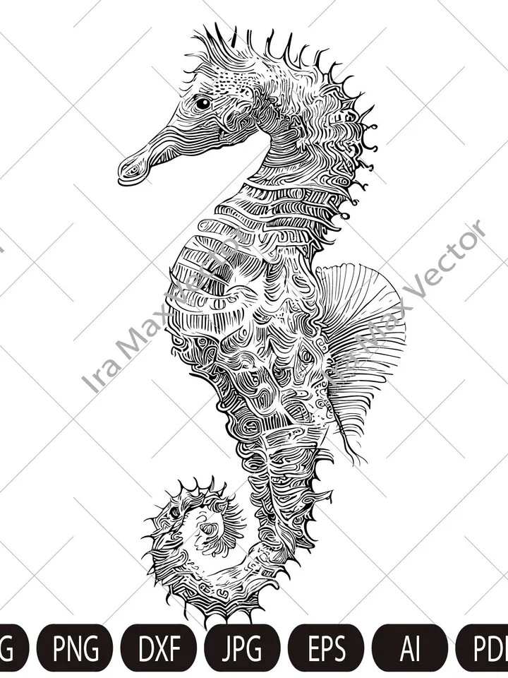 Seahorse Svg, Seahorse Clipart, Sea Dragon Svg, Ocean Fish Svg, Reef fish, Seahorse Vector,Sea horse Cut file, Ocean Life Clipart,Sea horses