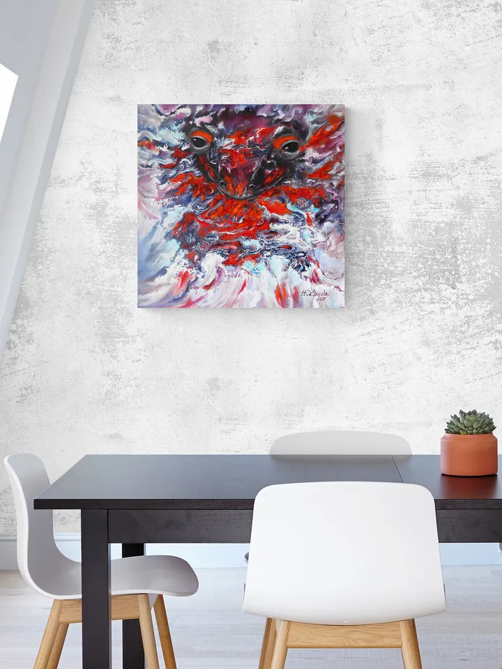 Abstract Animal paintings on Canvas, Salamander Art