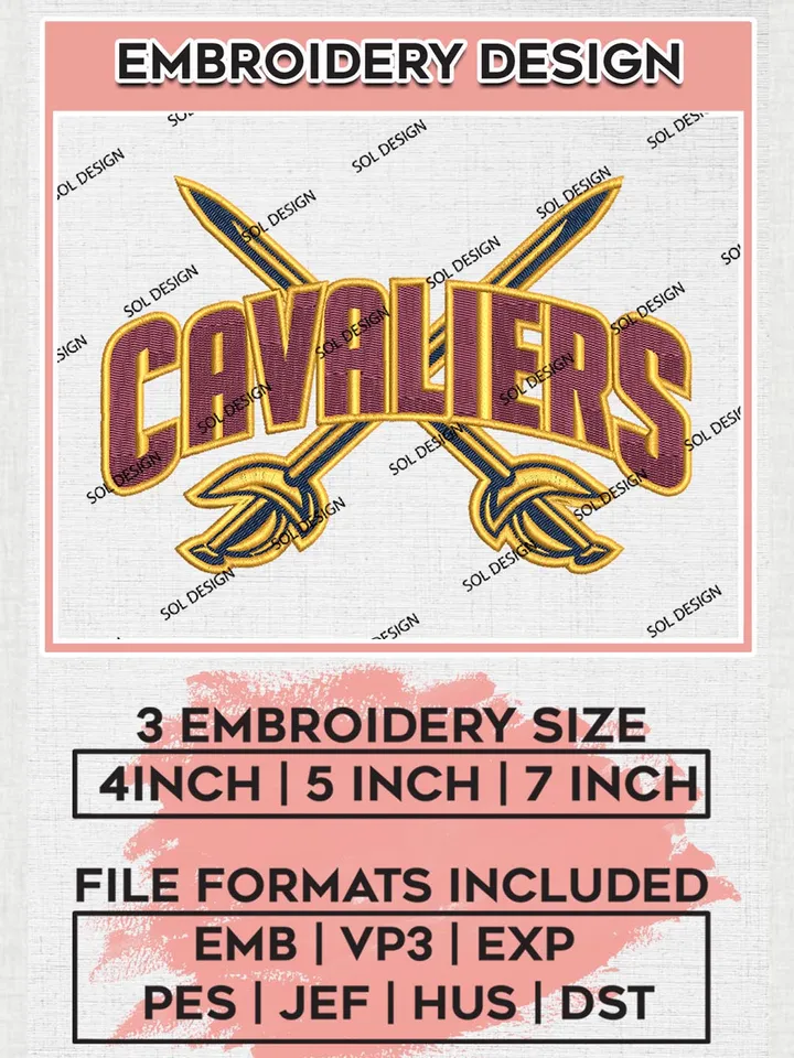 Cleveland Cavaliers Machine Embroidery Designs, NBA Cavaliers Embroidery Files, NBA Machine Embroidery Designs, NBA Embroidery Design, Machine Embroidery Design Files, Instant Download