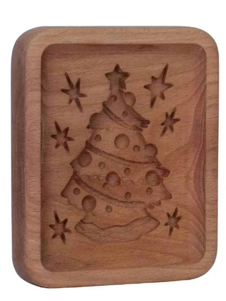 Christmas Embossed cookie mold, cookie cutter, wooden mold, Wooden stamp stamp for gingerbread cookies springerle stamp