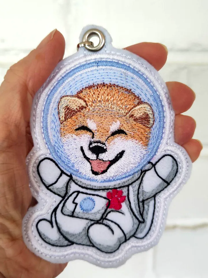 Machine Embroidery design by Shiba Inu Astronaut