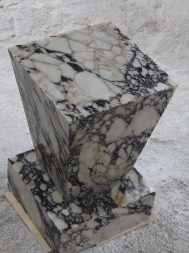 Calacatta marble geometric cube coffee table 2 pieces, end table, side table