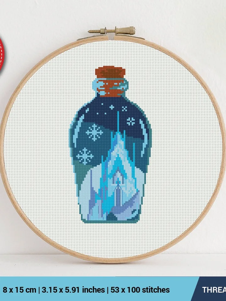 Bottle Palace Cross stitch pattern | Embroidery Pattern | Instant Download | Embroidery Designs