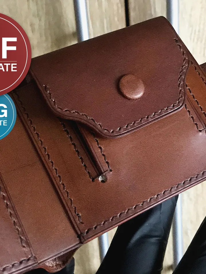 Leather Bifold Wallet PDF Pattern with Coin Pocket SVG Template + Video