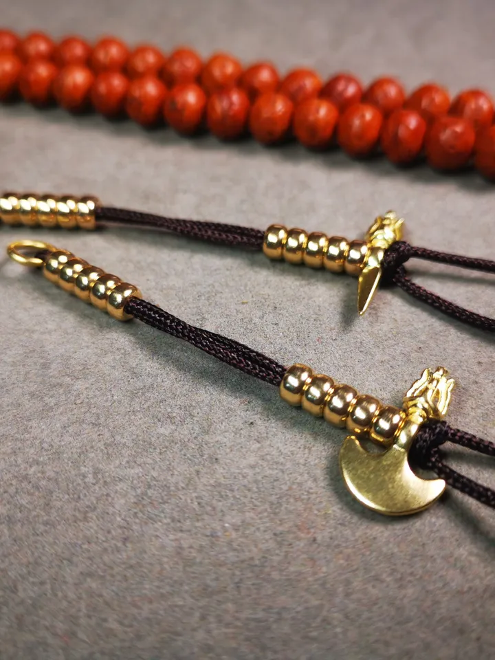 Gandhanra Handmade Tibetan Buddhist Mala Counters,Prayer Bead Counters,with Kila and Kartika Pendant,Made of Brass
