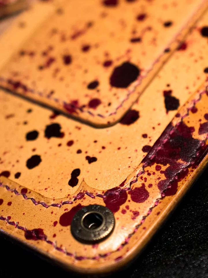 Long wallet Genuine brown leather Michael Myers Halloween original handmade