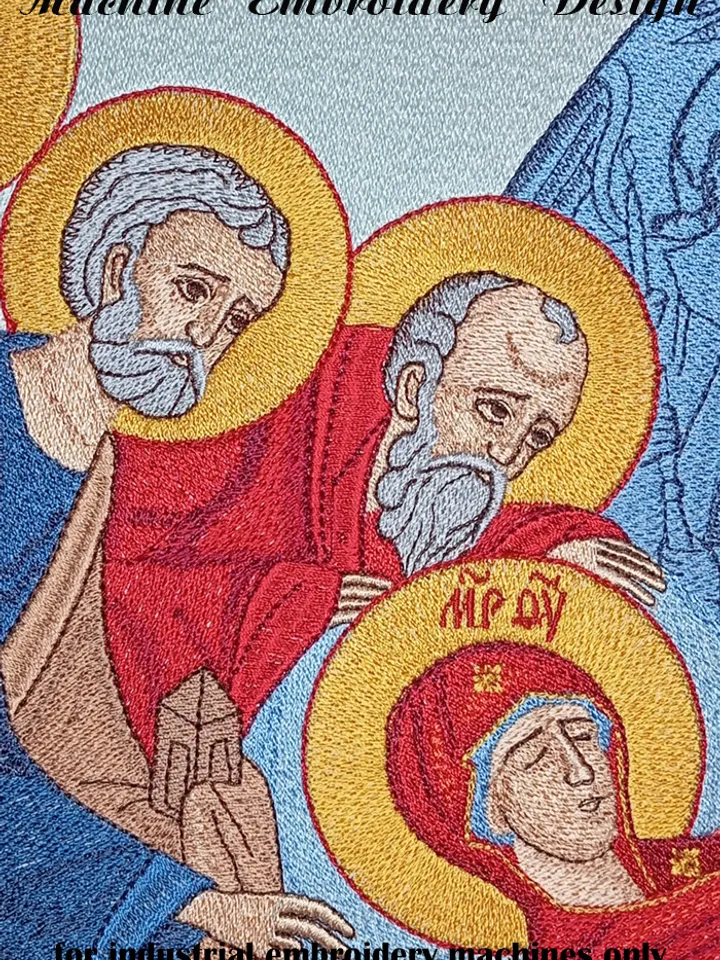 Assumption of Virgin Mary embroidery design