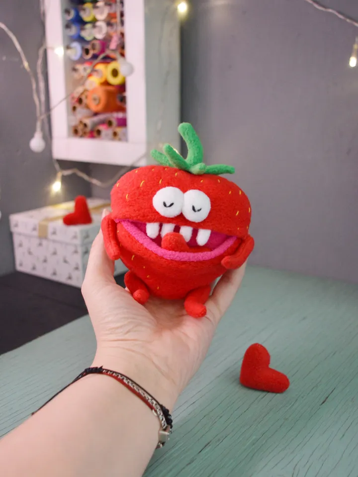 Fleece Plush Toy Pattern – Cute Strawberry Softie PDF