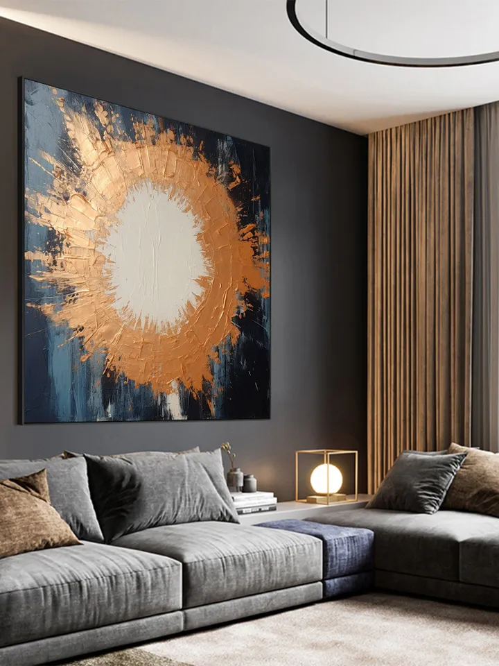 Original Gold Oil Painting On Canvans, Abstract Texture Acrylic Painting, Custom Painting, Large Wall Art Home Wall Decor Painting For Hotel