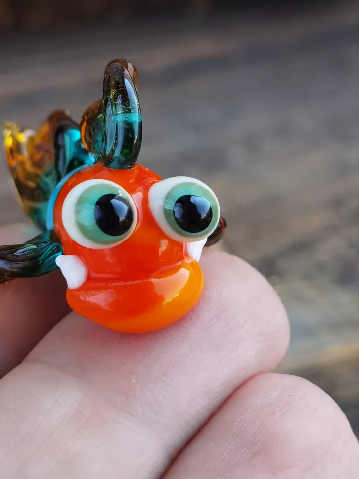 Glass Fish figurines Tiny fish Miniature fish Glass figurines Tiny glass animals Blown glass art Aquarium decor Dollhouse miniature
