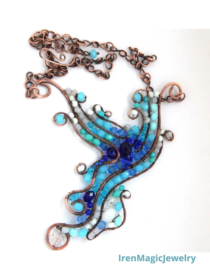 Sea Wave Copper Necklace
