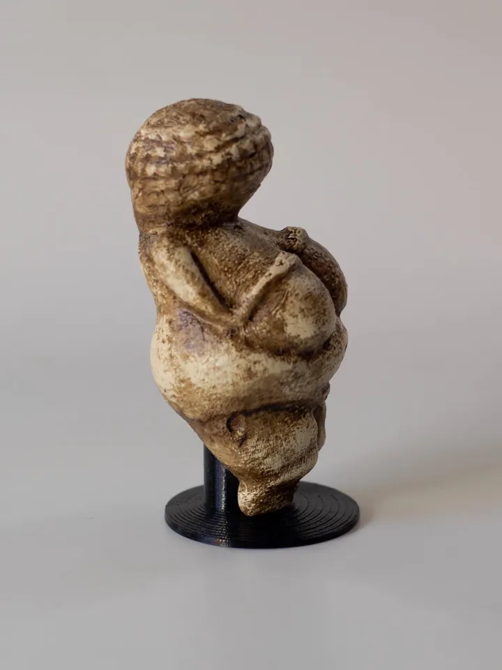 Pack of 3 Ancient Paleolithic Venus of Willendorf Brown, Silver and Black, Museum Replica, Fertility Goddess, Tribal Craft, Museum Replica