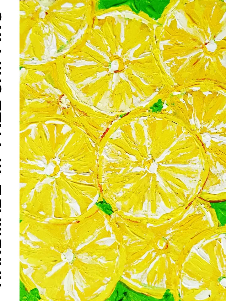 Lemon Slices Oil Painting  Citrus Original Art Kitchen Wall Art Decor Christmas Gifts by ArtProkopaloSv 7x5