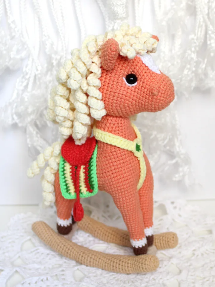 Rocking horse crochet pattern PDF in English Amigurumi horse toy