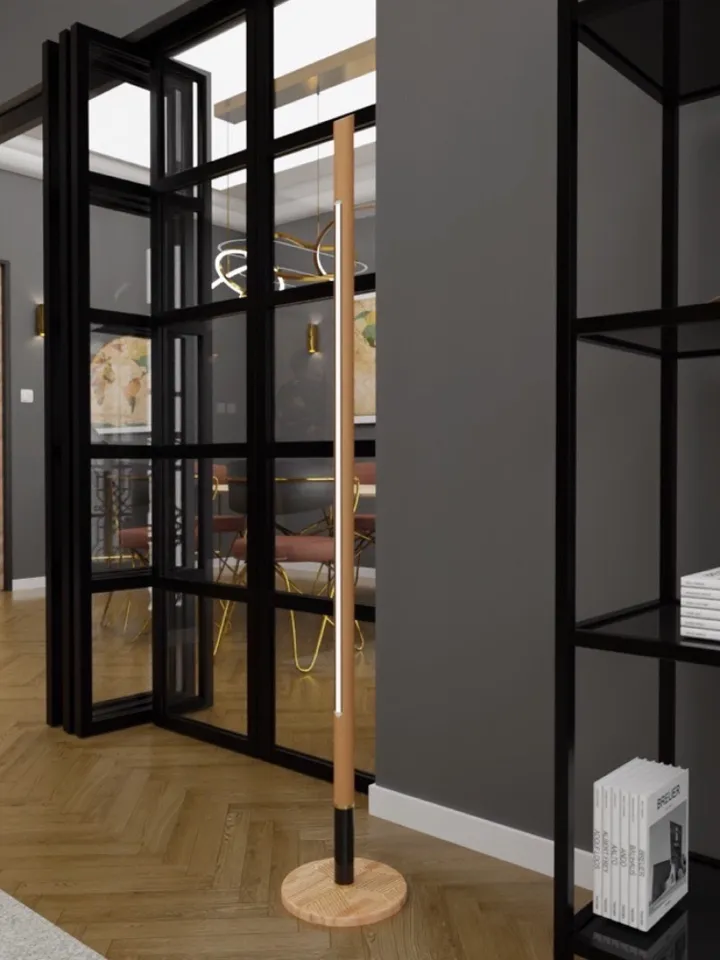 Modern minimalist wooden floor lamp