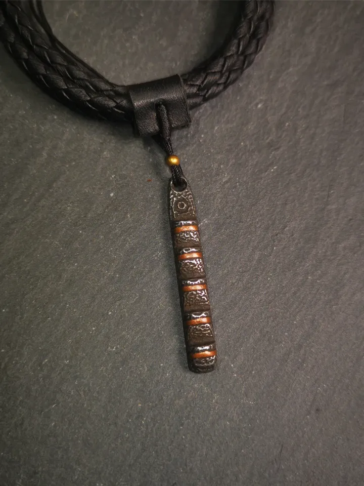 Gandhanra Handmade Tibetan Amulet Pendant,Tibetan Ladder of Heaven, Made of Cold Iron,1.77"