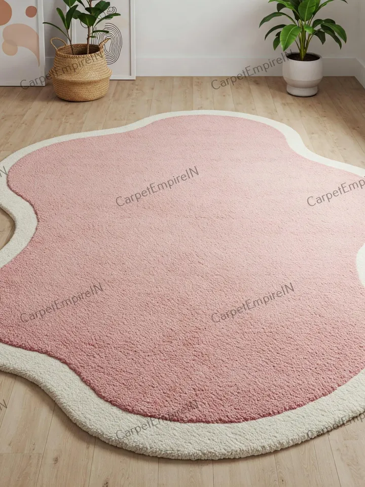 Pink Cloud-Shaped Area Rug | Modern Abstract Rug, Nursery, Home rug, Living room rug,Dining decor, Bedroom rug, 3x5,4x6,5x7,8x10,9x12,10x14.