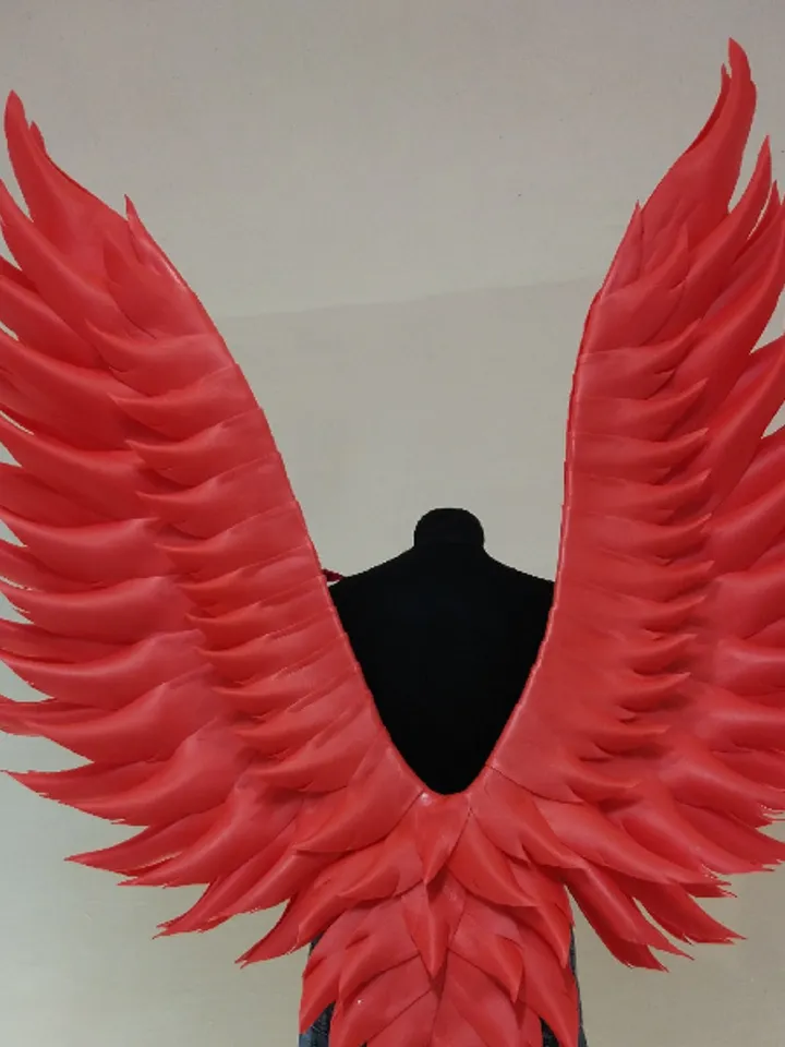 Red angel wings adult, angel wings costume, wings cosplay, Lucifer wings Large red angel wings, red wings party