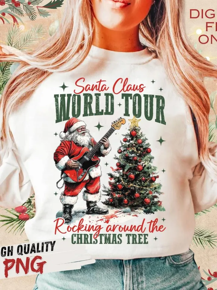 Retro Santa Claus design Png - Vintage Christmas graphic for sublimation and Funny Christmas shirt design Png Christmas PNG sublimation