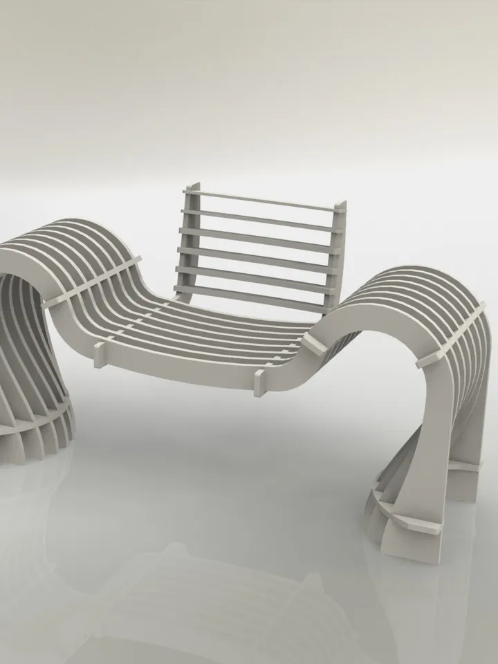 Digital Template Cnc Router Files Cnc Parametric Chair Files for Wood Laser Cut Pattern