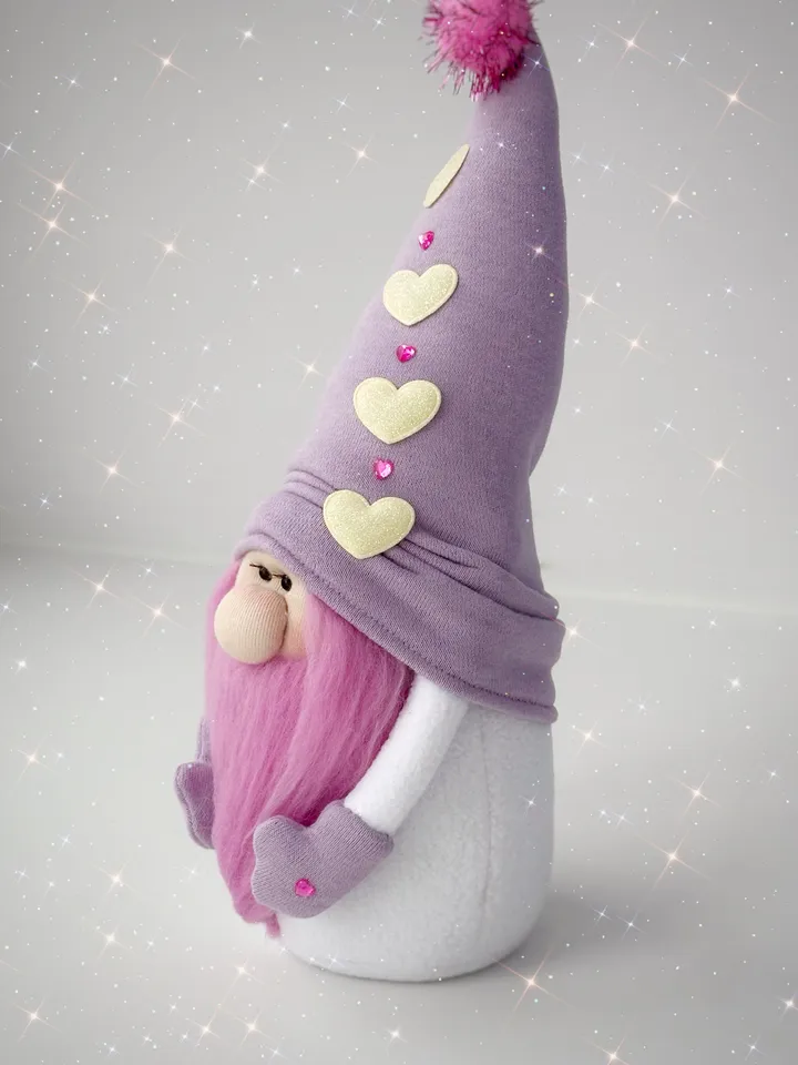 Handmade Valentine gnome. Holiday gnome for loved ones. Valentine gift for her. Anniversary gift. Wedding gift.