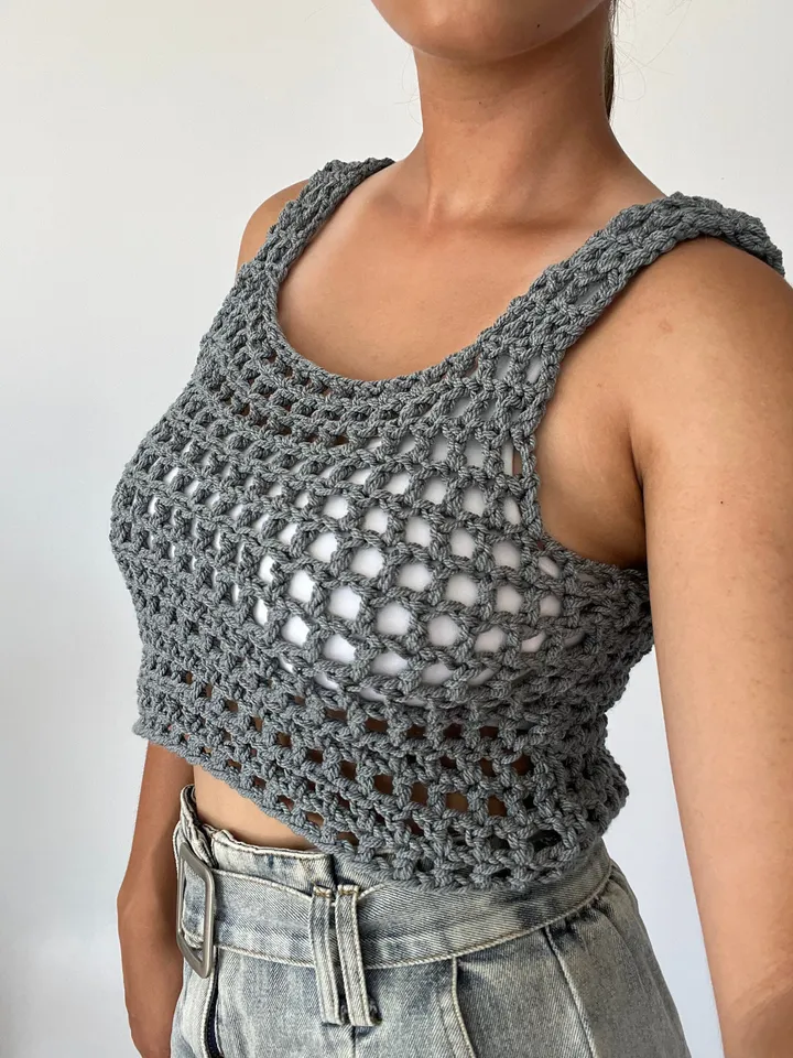 Mesh top, crochet top, top pattern, beginner top, beginner pattern , PDF