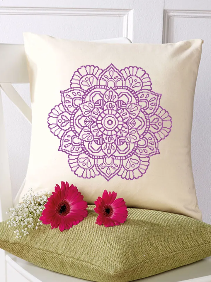 Flower mandala set cross stitch pattern download PDF Monochrome mandala cross stitch chart, Easy mandala pattern PDF, DIY Home decor #S3